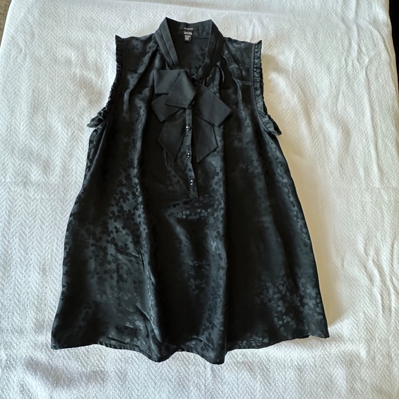 Sleeveless Silk Blouse, Size XS, Black - Picture 5 of 14